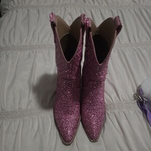 Boots, pink,  shimmer